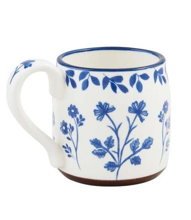 MudPie Flowers Blue Floral Mug