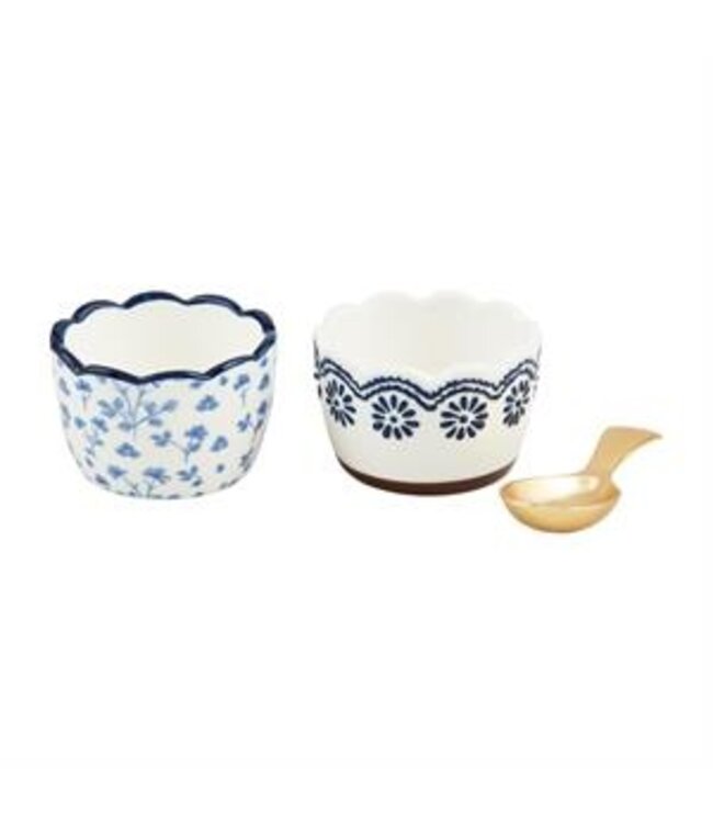 MudPie Blue Floral Tidbit Set