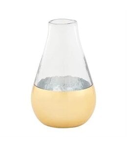 MudPie Medium Glass & Gold Vase