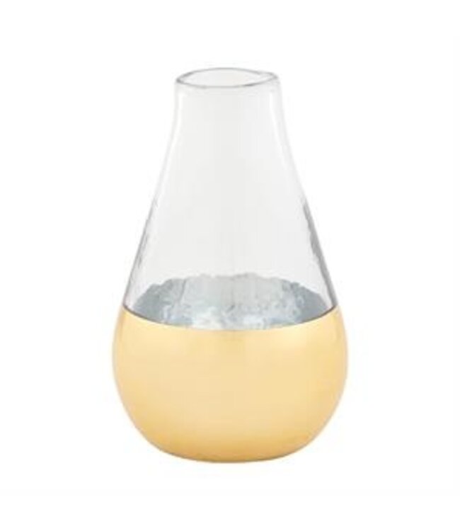 MudPie Medium Glass & Gold Vase