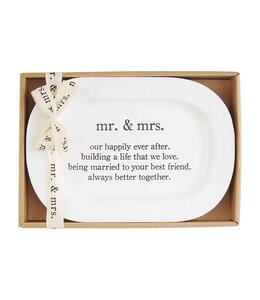 MudPie Mr. & Mrs. Sentiment Plate