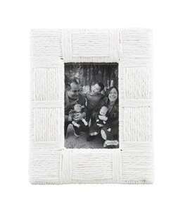 MudPie Small White Woven Rope Frame