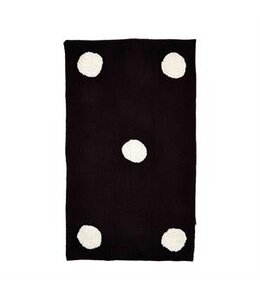 MudPie Black Tufted Dot Throw