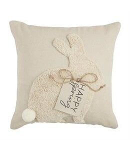 MudPie Square Bunny Tufted Pillow