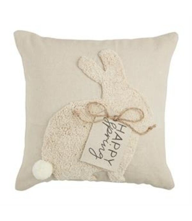 MudPie Square Bunny Tufted Pillow