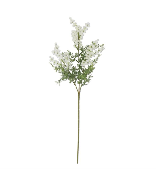 K&K Interiors White Mini Burs & Fern Stem