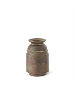 K&K Interiors Patinated Wood Vase-Small