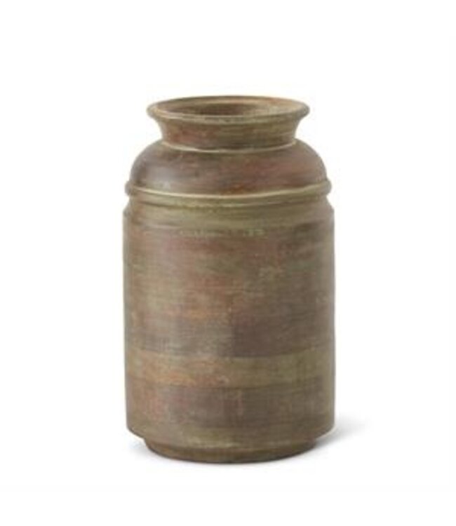 K&K Interiors Patinated Wood Vase-Large