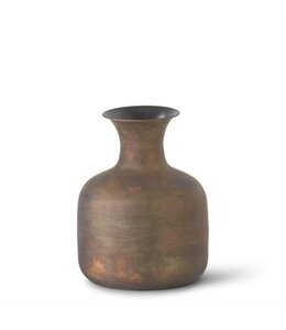K&K Interiors Antiqued Bronze Iron Vase-Small