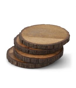 K&K Interiors Round Wood Slice Coaster