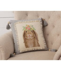 Audrey's Bunny in Bloom Pillow