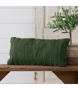 Audrey's Chindi Weave Green Lumbar Pillow