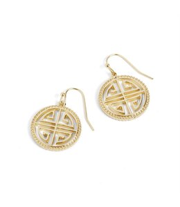 Whispers Labyrinth Crest Earrings - Gold