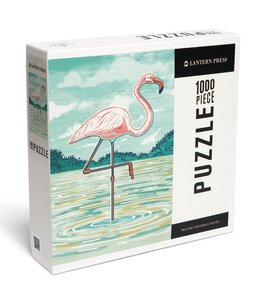Lantern Press 1000 Piece Puzzle Graphic Pastel, Flamingo