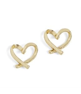 Whispers Signature Heart Stud Earrings - Gold