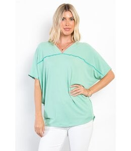 Emme Kay Ribbed Short Sleeve Top