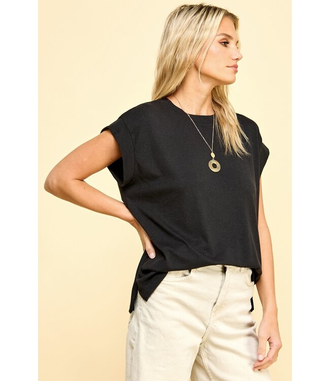 Les Amis Short Sleeve Solid Top.