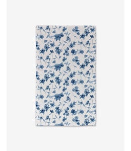 Geometry Blue Floral Luxe Hand Towel
