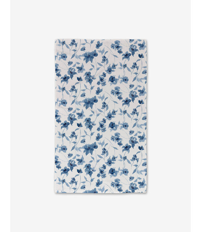 Geometry Blue Floral Luxe Hand Towel