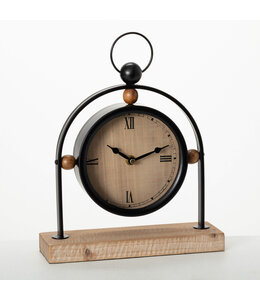 Sullivans Gift Modern Wood & Black Desk Clock
