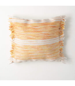 Sullivans Gift Yellow Striped Fringed Pillow