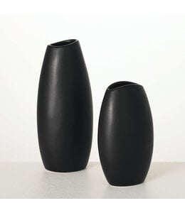 Sullivans Gift Modern Matte Black Vase-Small