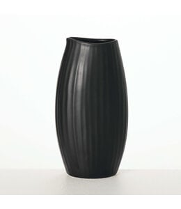 Sullivans Gift Modern Black Ribbed Vase