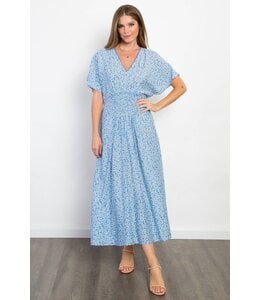 Emme Kay Front Shirred Print Woven Dress