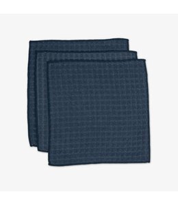 Geometry Midnight Blue Waffle Washcloth