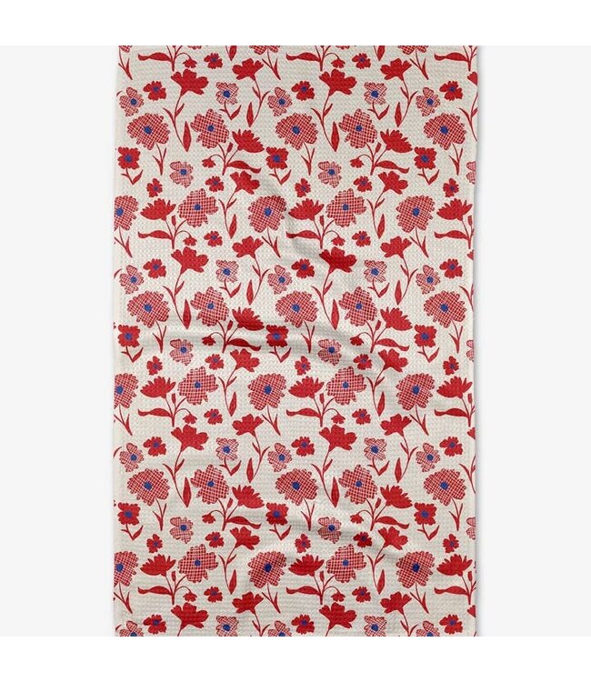 Geometry Carmine Tea Towel