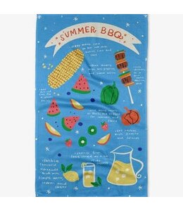 Geometry Summer BBQ Tea Towel