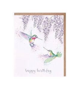 Wrendale Designs 'Wisteria Wishes' Hummingbird Birthday Card