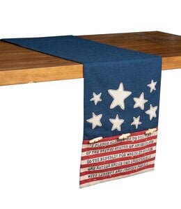 C&F Home Patriotic Pledge of Allegiance Flag 4th of July Table Runner