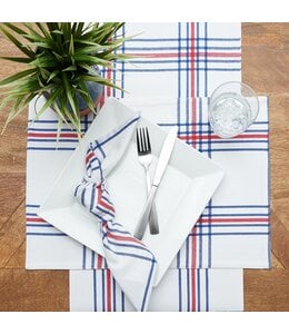 C&F Home River Rock Red White & Blue Plaid Table Runner
