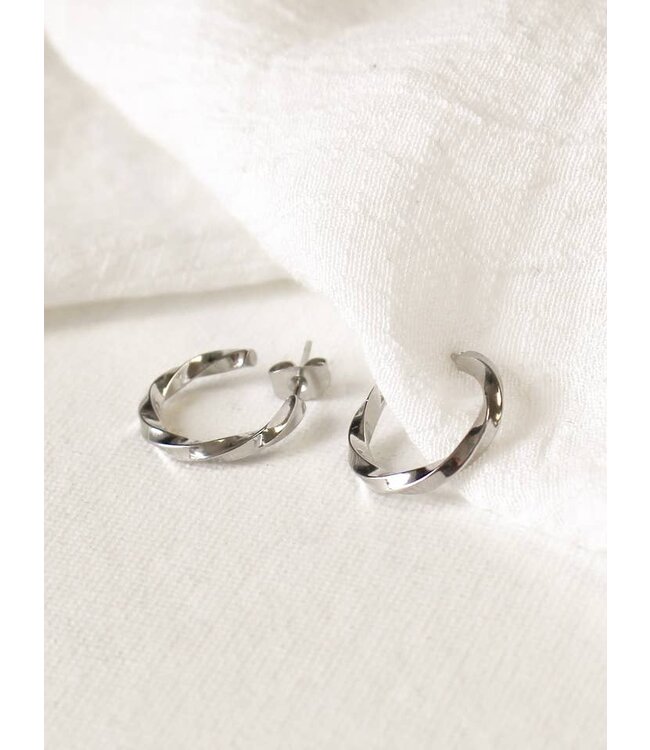 La-a-SOLE Hoop Earrings | Stainless Steel. Silver