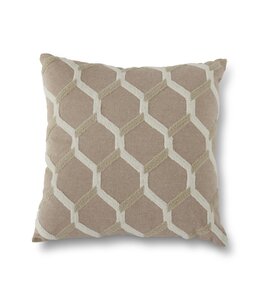 K&K Interiors Tan & Cream Hexagon Square Pillow