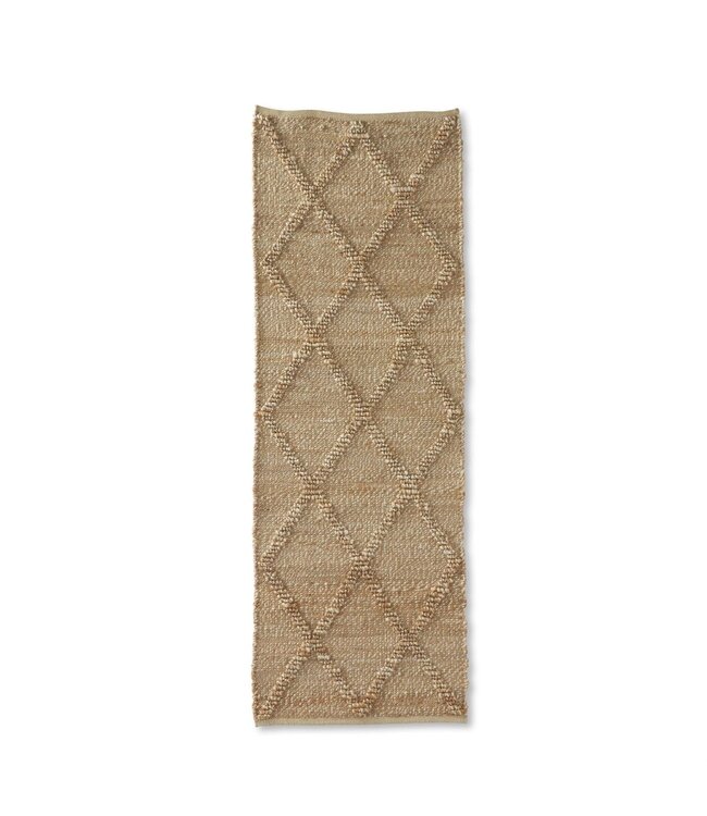 K&K Interiors Tan Jute  Loop  Handwoven Rug Runner