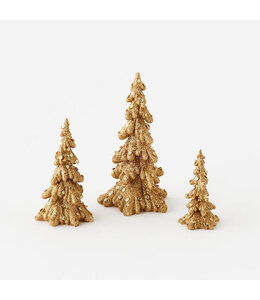 One Hundred 80 Degree Small Gold Resin Glitter Tree