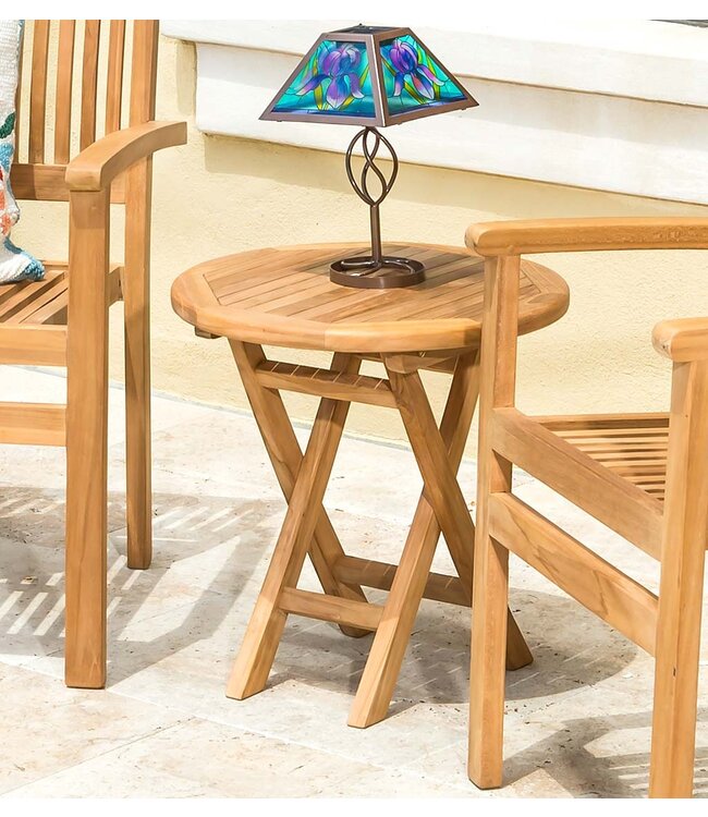 Plow & Hearth Teak Mini Round Table