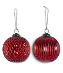 K&K Interiors Red Mercury Glass Ornament (5 Inch)