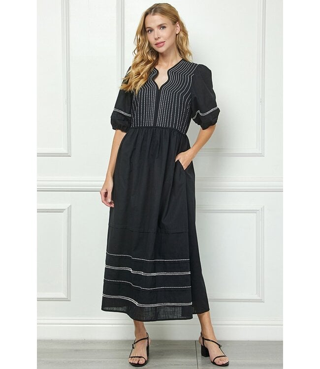 See And Be Seen Trimmed Midi Dress