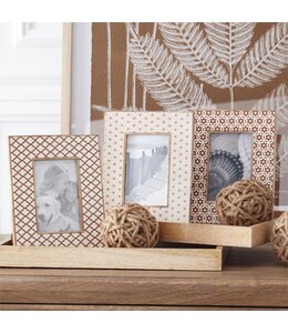 K&K Interiors Wood & Resin Tile Photo Frames
