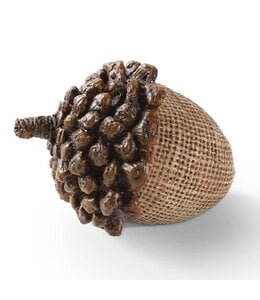 K&K Interiors Light Brown Resin Acorn With Pinecone Top 3.5 Inch