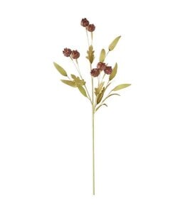 K&K Interiors Brown Burgundy Pod Spray With Eva Leaves