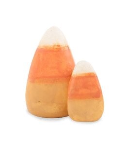 K&K Interiors Set of 2 Candy Corn 4 Inch