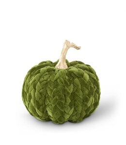 K&K Interiors Green Braided Pumpkin 8 Inch