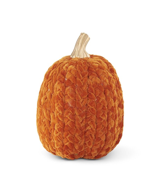 K&K Interiors Rust Orange Braided Pumpkin 9.75 Inch