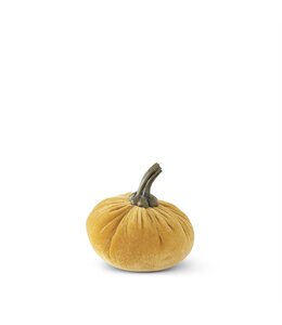 K&K Interiors Yellow Velvet Stuffed Pumpkin