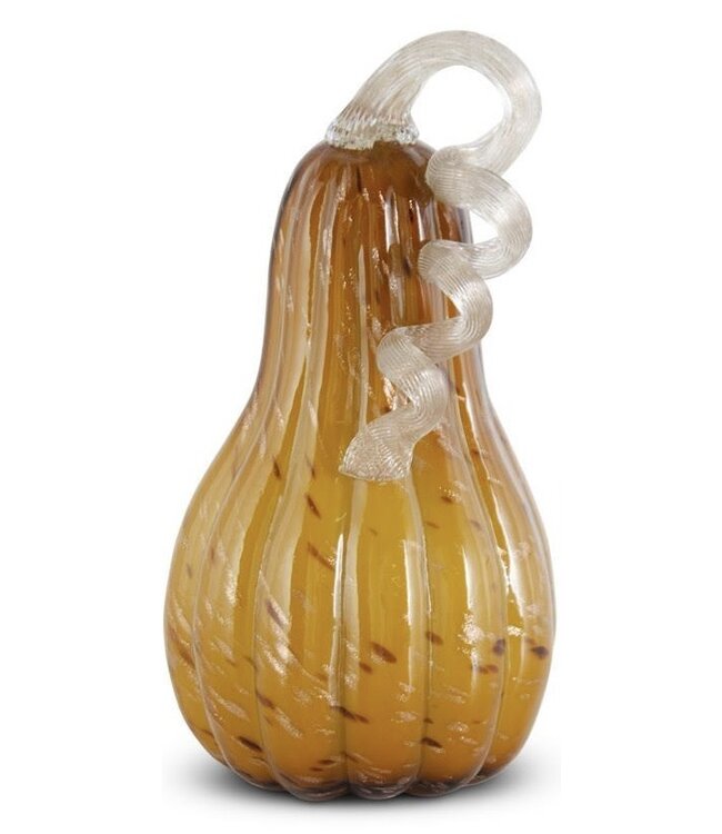 K&K Interiors Yellow Speckled Handblown Glass Gourd