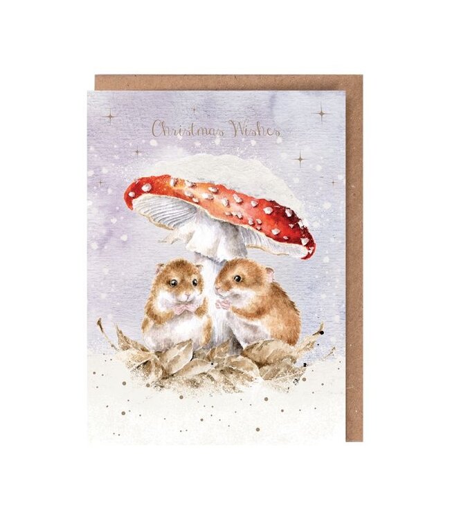 Wrendale Designs Mushroom at the Inn Mouse Christmas Card